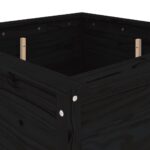Jardinière noir 82,5x82,5x78 cm bois massif de pin – Image 5