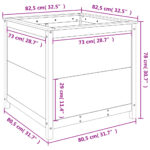 Jardinière noir 82,5x82,5x78 cm bois massif de pin – Image 7