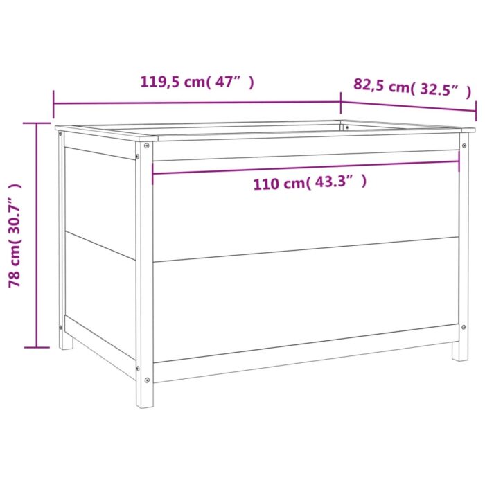 Lit surélevé de jardin 119,5x82,5x78 cm bois de pin massif – Image 7