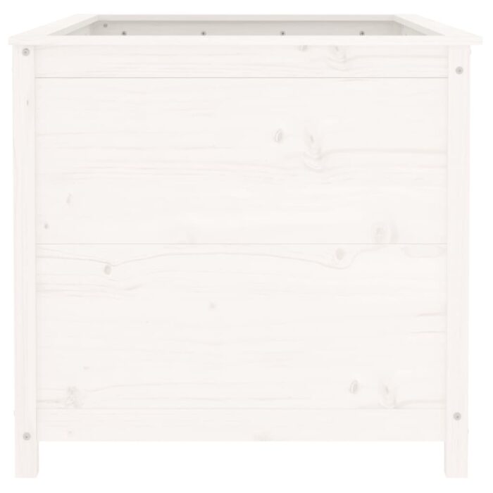 Lit surélevé de jardin blanc 119,5x82,5x78cm bois de pin massif – Image 2