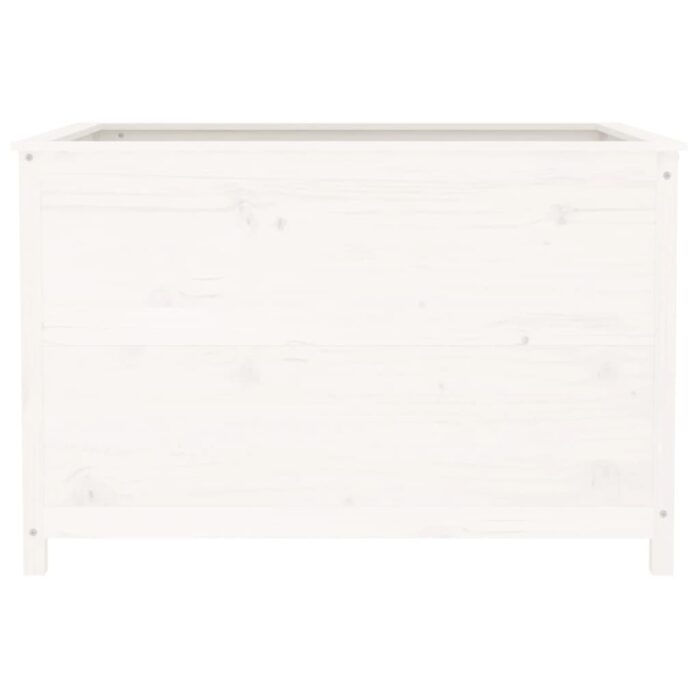 Lit surélevé de jardin blanc 119,5x82,5x78cm bois de pin massif – Image 3