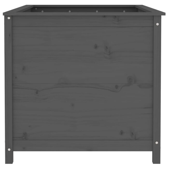 Lit surélevé de jardin gris 119,5x82,5x78 cm bois de pin massif – Image 2