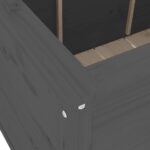 Lit surélevé de jardin gris 119,5x82,5x78 cm bois de pin massif – Image 5