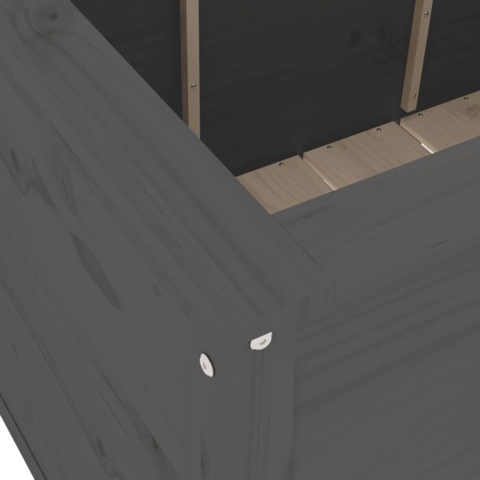Lit surélevé de jardin gris 119,5x82,5x78 cm bois de pin massif – Image 5