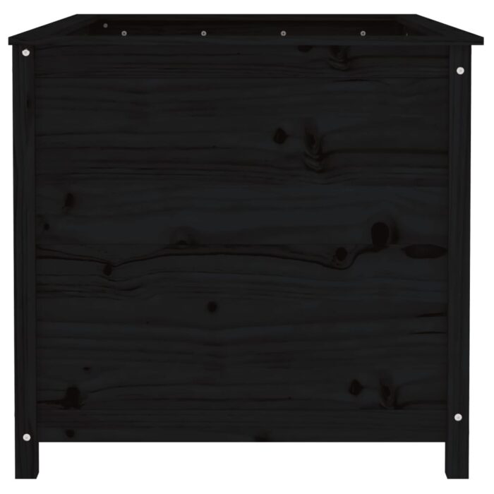 Lit surélevé de jardin noir 119,5x82,5x78 cm bois de pin massif – Image 2