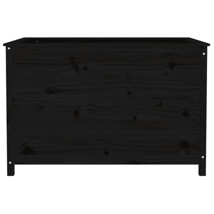 Lit surélevé de jardin noir 119,5x82,5x78 cm bois de pin massif – Image 3