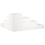 Jardinière 4 niveaux 80,5x79x36 cm blanc bois de pin massif – Image 4
