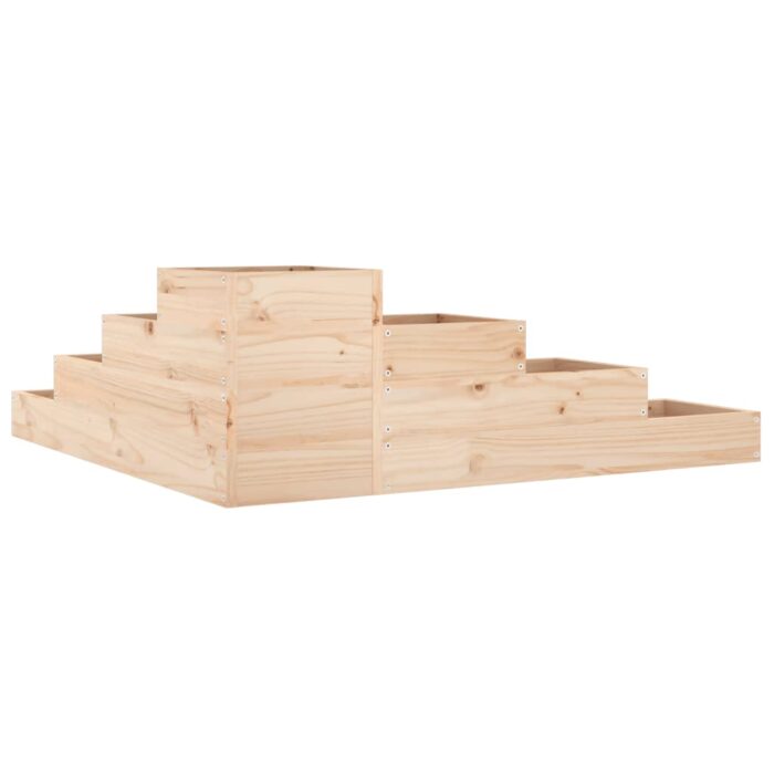 Jardinière 4 niveaux 106x104,5x36 cm bois de pin massif – Image 4