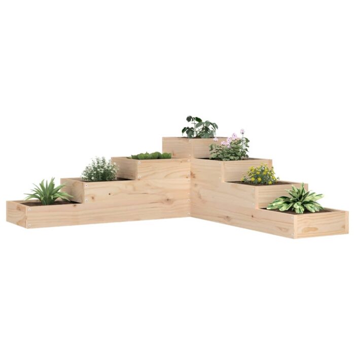 Jardinière 4 niveaux 106x104,5x36 cm bois de pin massif – Image 1