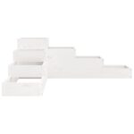 Jardinière 4 niveaux 106x104,5x36 cm blanc bois de pin massif – Image 3