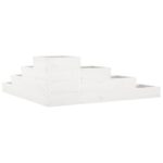 Jardinière 4 niveaux 106x104,5x36 cm blanc bois de pin massif – Image 4