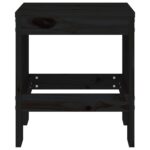 Tabourets de jardin lot de 2 noir 40x36x45 cm bois massif pin – Image 2