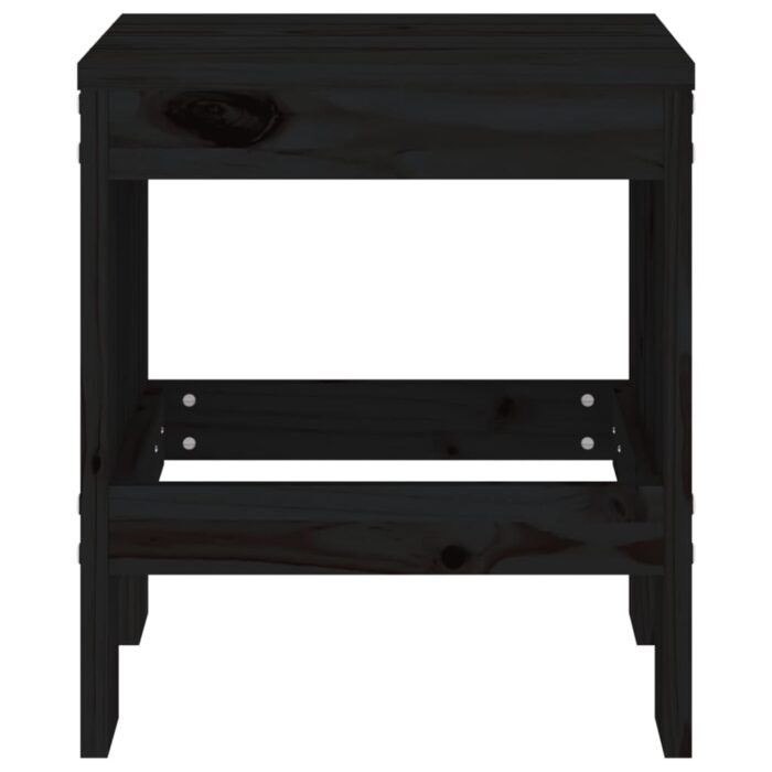 Tabourets de jardin lot de 2 noir 40x36x45 cm bois massif pin – Image 2