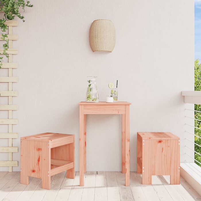 Tabourets de jardin lot de 2 40x36x45 cm bois massif Douglas – Image 1