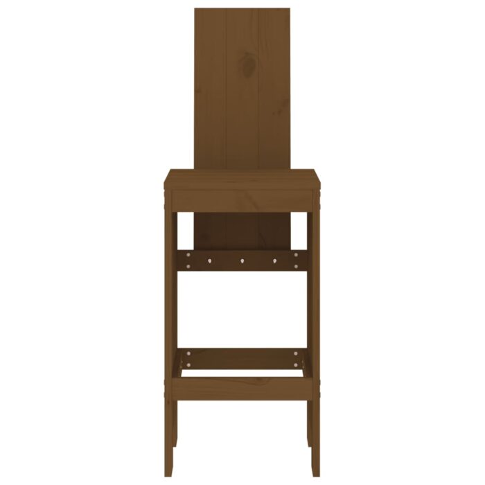 Tabourets lot de 2 marron miel 40x42x120 cm bois massif de pin – Image 2