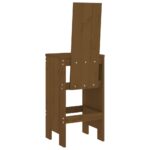 Tabourets lot de 2 marron miel 40x42x120 cm bois massif de pin – Image 4