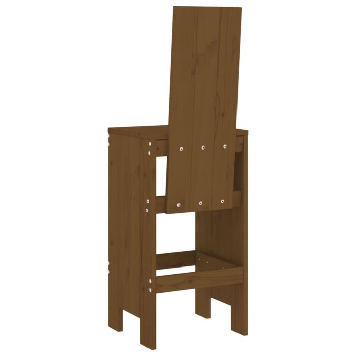 Tabourets lot de 2 marron miel 40x42x120 cm bois massif de pin – Image 4
