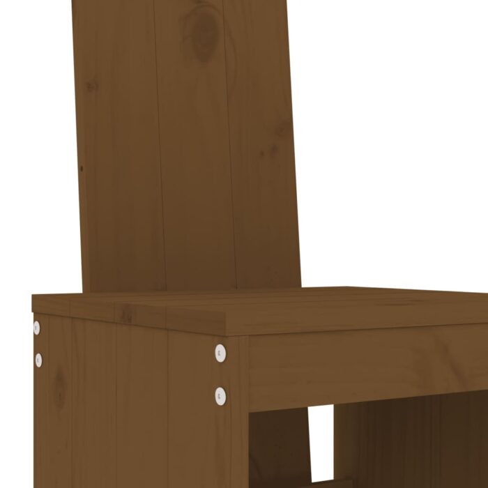 Tabourets lot de 2 marron miel 40x42x120 cm bois massif de pin – Image 5