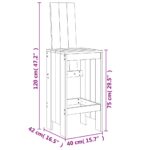 Tabourets lot de 2 marron miel 40x42x120 cm bois massif de pin – Image 7