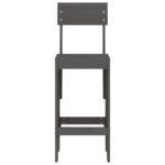 Tabourets de bar lot de 2 gris 40x48,5x115,5 cm bois massif pin – Image 2