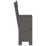 Tabourets de bar lot de 2 gris 40x48,5x115,5 cm bois massif pin – Image 3