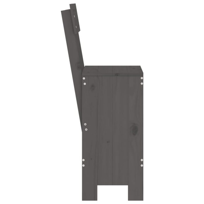 Tabourets de bar lot de 2 gris 40x48,5x115,5 cm bois massif pin – Image 3