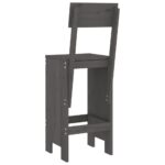 Tabourets de bar lot de 2 gris 40x48,5x115,5 cm bois massif pin – Image 4
