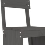 Tabourets de bar lot de 2 gris 40x48,5x115,5 cm bois massif pin – Image 5