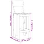 Tabourets de bar lot de 2 gris 40x48,5x115,5 cm bois massif pin – Image 7
