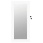 Armoire à bijoux avec miroir murale blanc 30x8,5x67 cm – Image 2