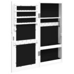 Armoire à bijoux avec miroir murale blanc 30x8,5x67 cm – Image 3