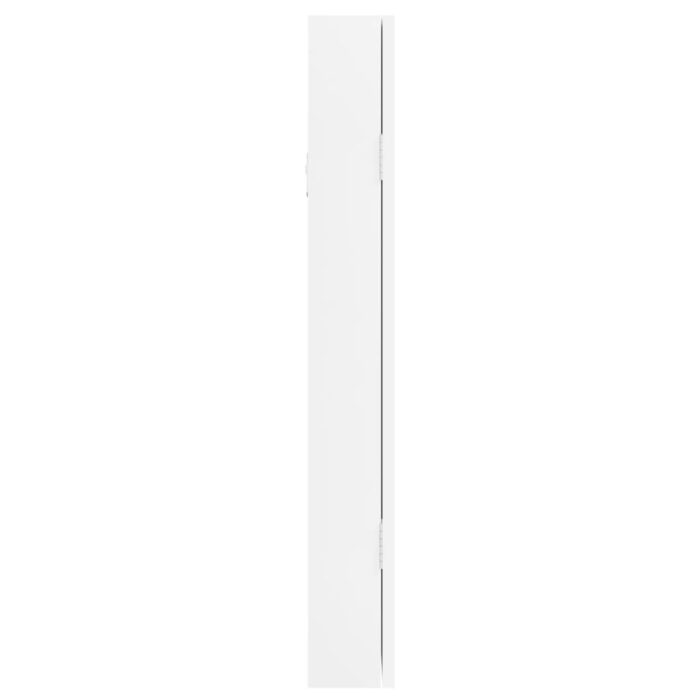 Armoire à bijoux avec miroir murale blanc 30x8,5x67 cm – Image 4