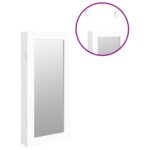 Armoire à bijoux avec miroir murale blanc 30x8,5x67 cm – Image 7