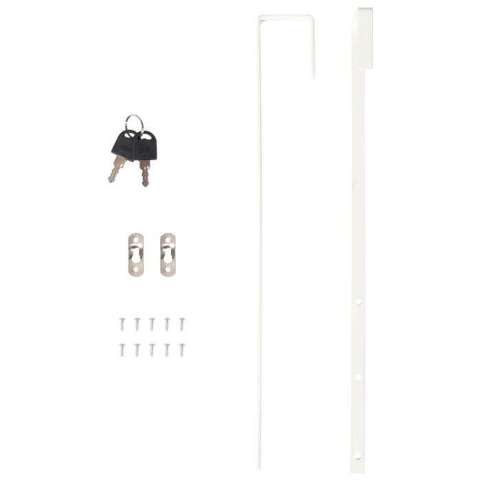 Armoire à bijoux avec miroir murale blanc 30x8,5x67 cm – Image 8