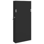 Armoire à bijoux avec miroir murale noir 30x8,5x67 cm – Image 5