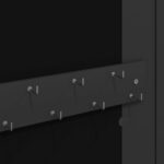 Armoire à bijoux avec miroir murale noir 30x8,5x67 cm – Image 6