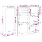 Armoire à bijoux avec miroir murale noir 30x8,5x67 cm – Image 9