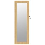 Armoire à bijoux avec miroir murale 30x8,5x90 cm – Image 2