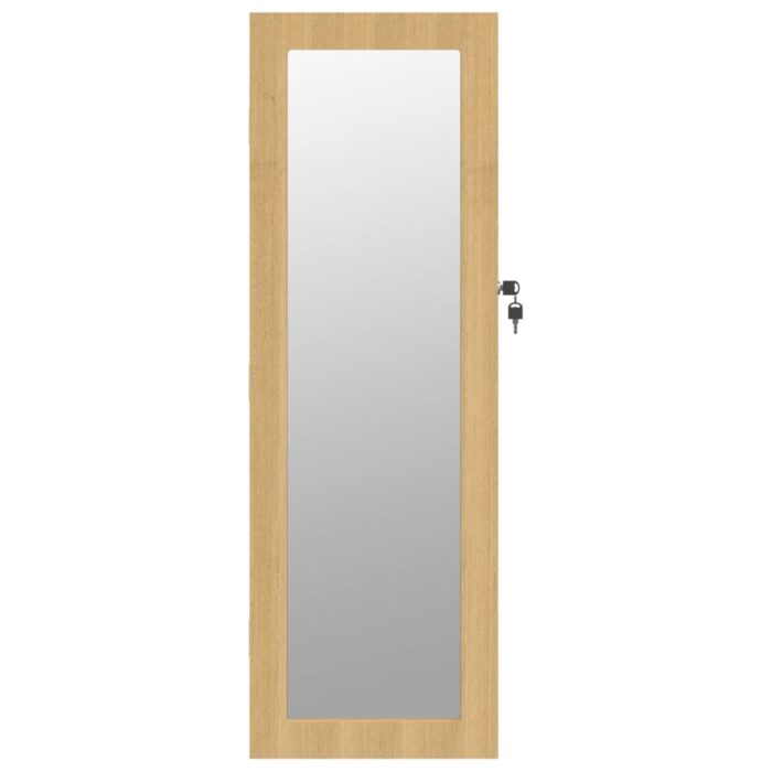 Armoire à bijoux avec miroir murale 30x8,5x90 cm – Image 2