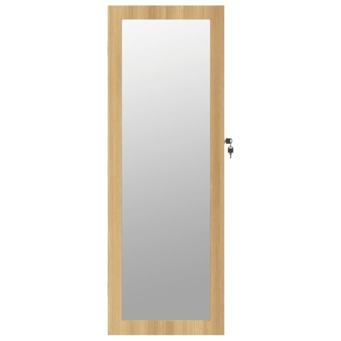 Armoire à bijoux avec miroir murale 37,5x10x106 cm – Image 2