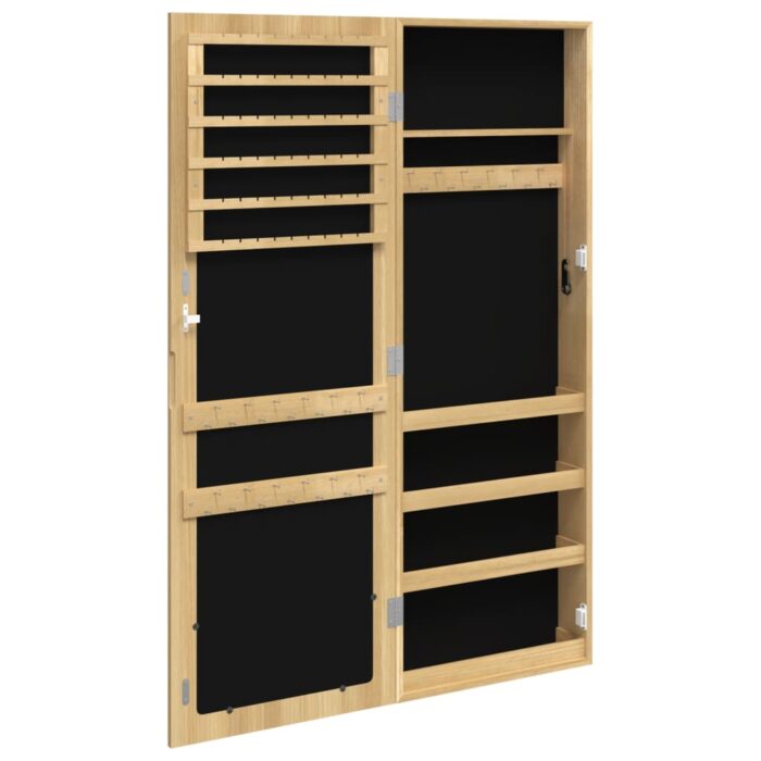 Armoire à bijoux avec miroir murale 37,5x10x106 cm – Image 3