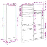 Armoire à bijoux avec miroir murale 37,5x10x106 cm – Image 9