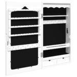 Armoire à bijoux avec miroir murale blanc 37,5x10x67 cm – Image 3