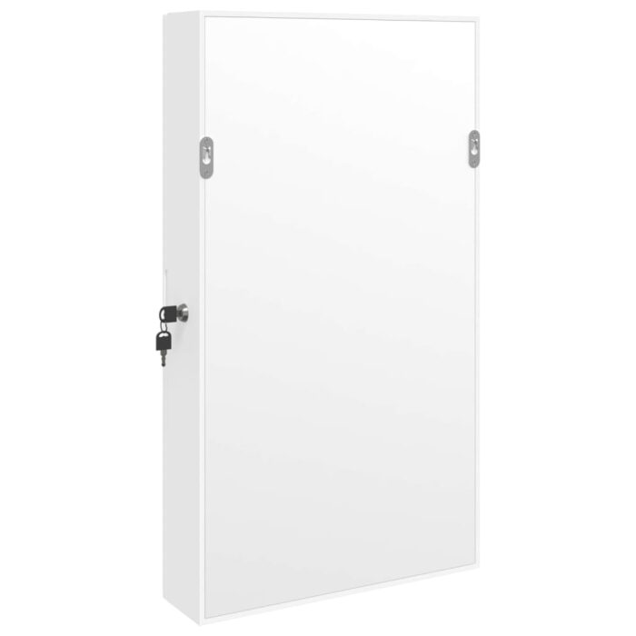 Armoire à bijoux avec miroir murale blanc 37,5x10x67 cm – Image 5