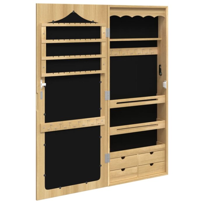 Armoire à bijoux avec miroir murale 37,5x10x90 cm – Image 3