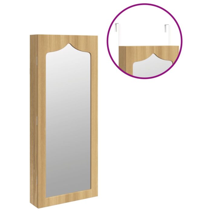 Armoire à bijoux avec miroir murale 37,5x10x90 cm – Image 7
