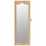 Armoire à bijoux avec miroir murale 37,5x10x106 cm – Image 2