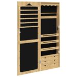Armoire à bijoux avec miroir murale 37,5x10x106 cm – Image 3