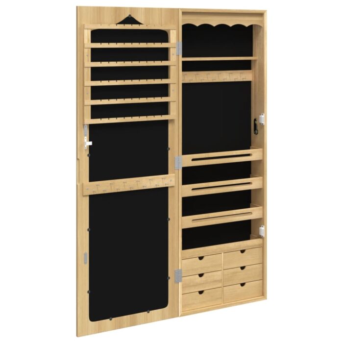 Armoire à bijoux avec miroir murale 37,5x10x106 cm – Image 3
