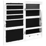 Armoire à bijoux avec miroir et éclairage LED mural blanc – Image 6